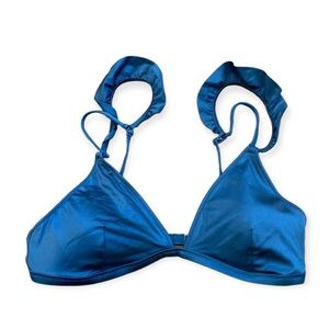 Victoria Secret PINK Bikini Swimsuit Bathing Suit Top Blue Size M Lightly Padded